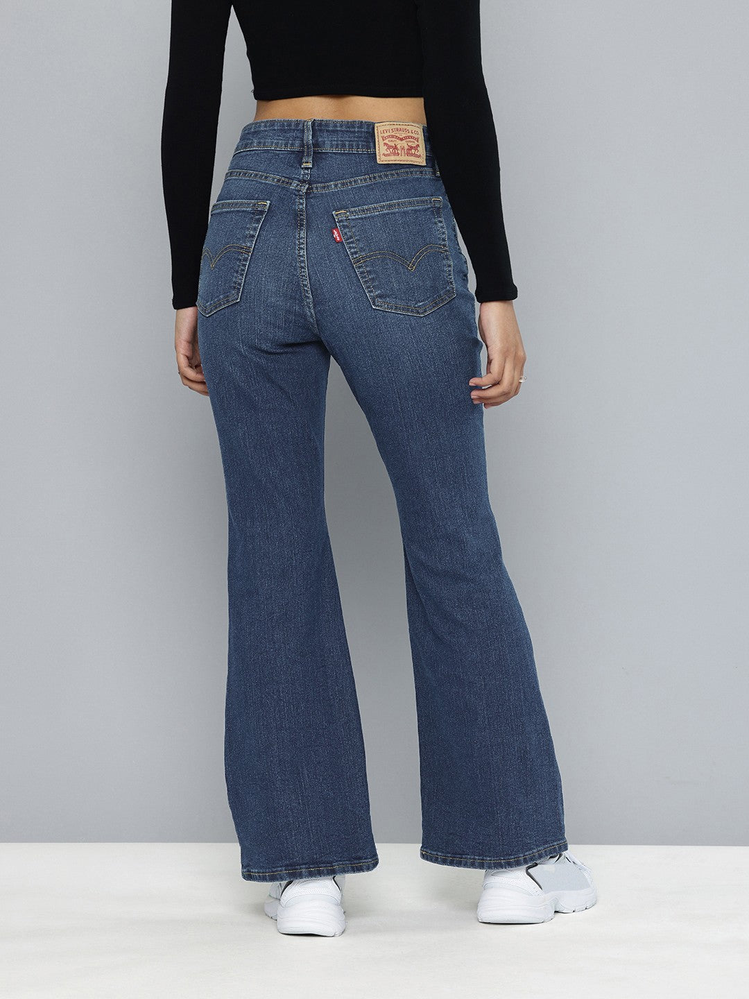 Women's 726 Blue Flared Fit High Rise Jeans - c23cd98f-a0e4-411b-98fc-ed348a297ca31737449994656-Womens-High-Rise-726-Flared-Fit-Blue-Jeans-7281737449994092-3 View