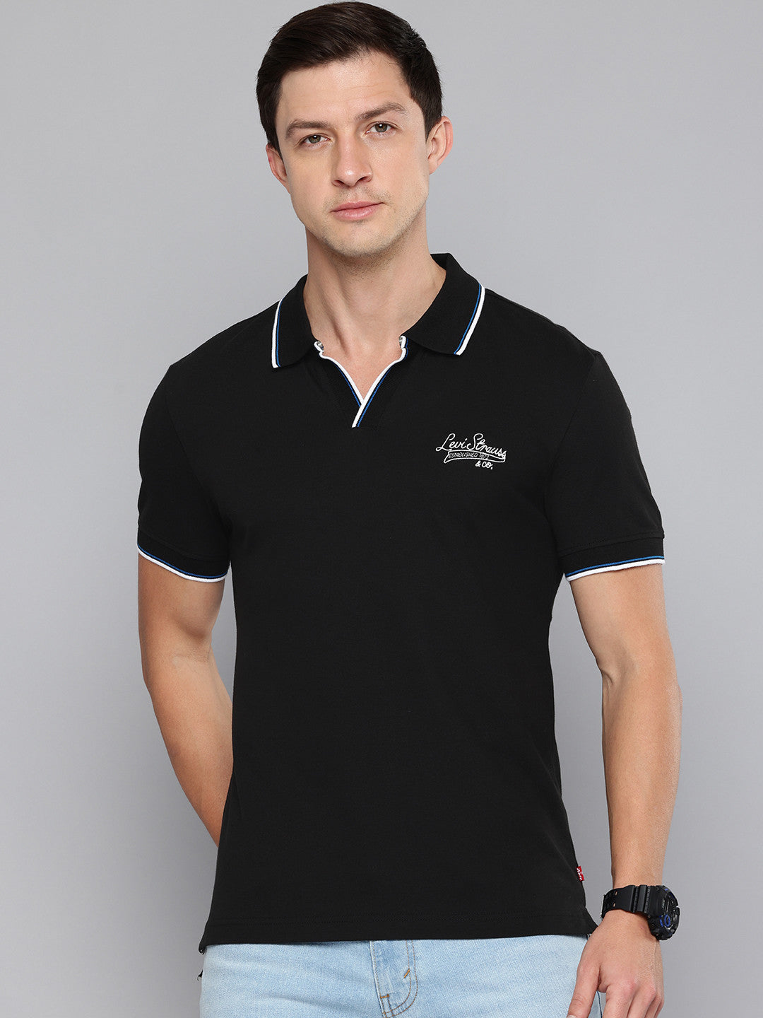Men's Solid Slim Fit Polo T-shirt