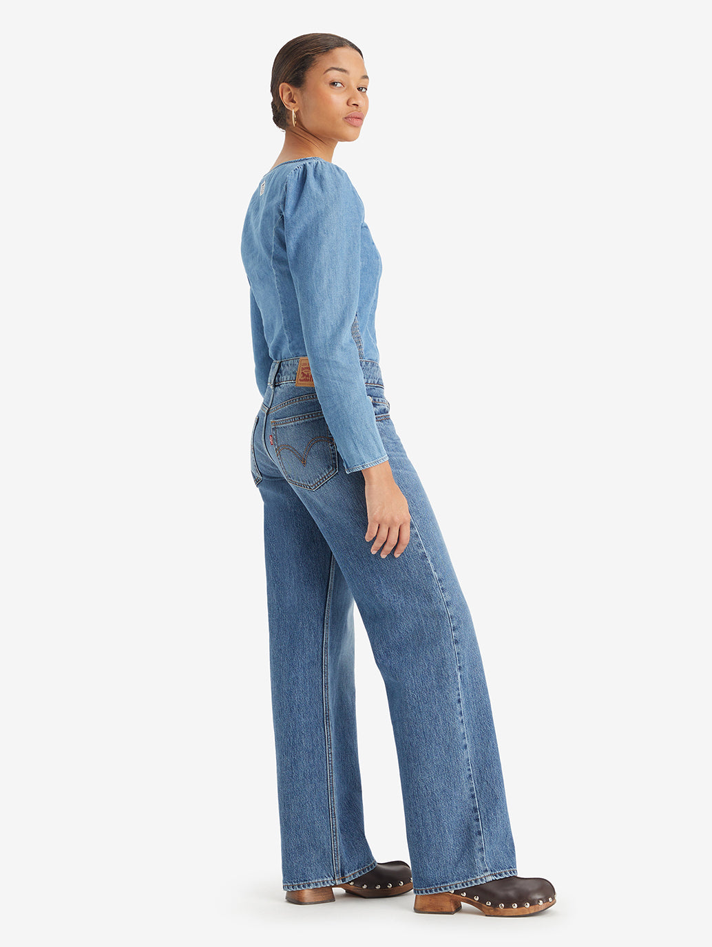 Women's Blue Loose Fit Low Rise Jeans - c36f26634a44ba43f27b3532745c5681 View