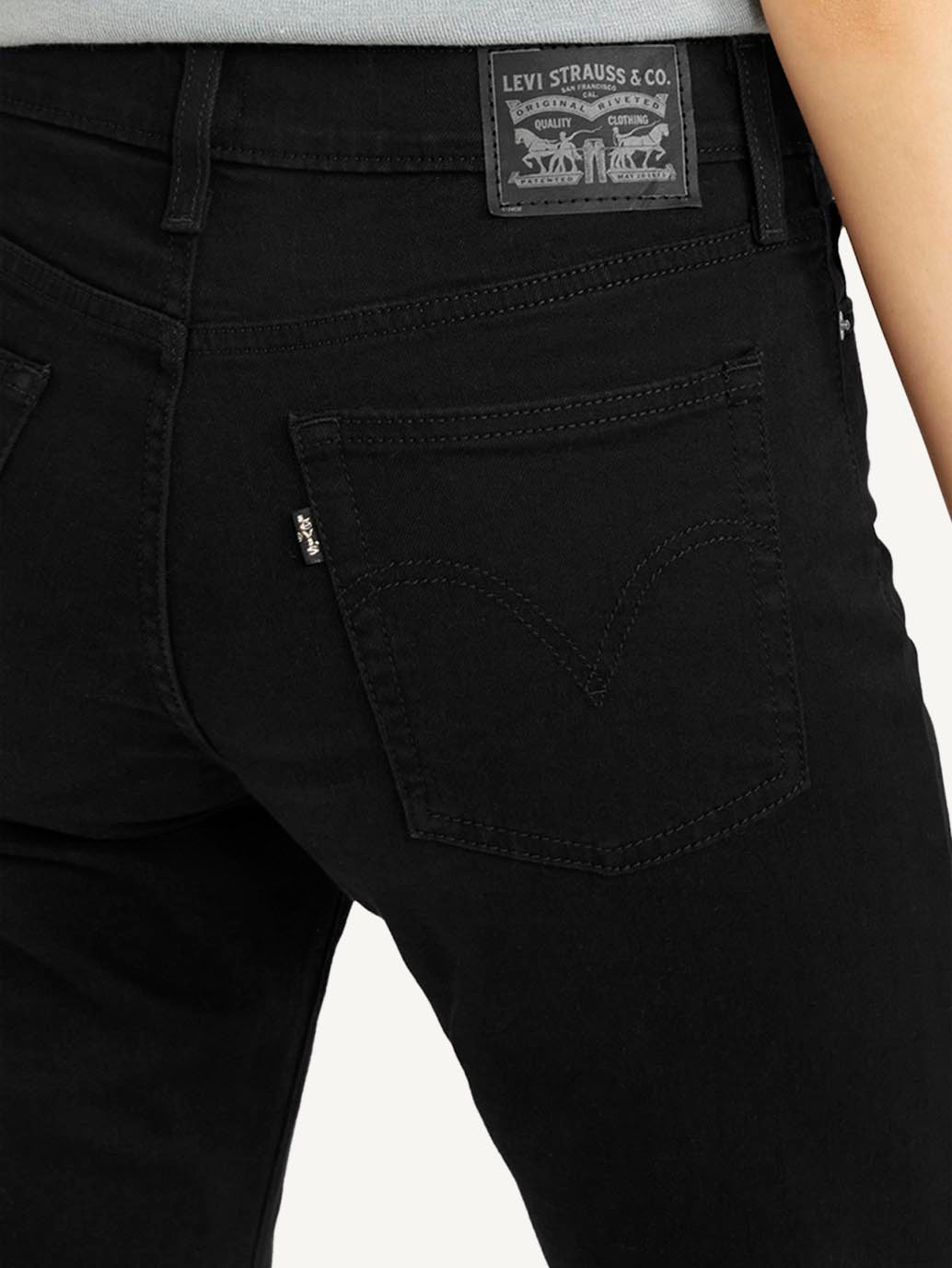 Women's Black Wedgie Straight Fit Mid Rise Jeans - c4b26ed4ff864b9637418ab53d338754 View