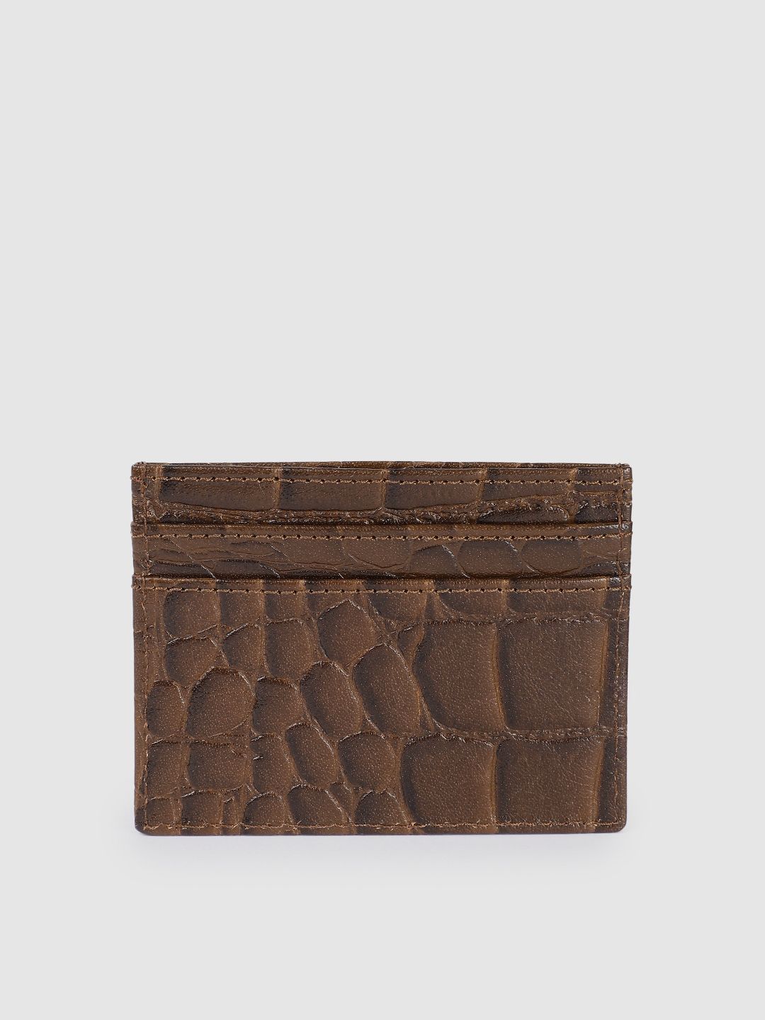 Men's Brown Textured Wallet - c76e5857-cddf-4f33-a1b2-4c2162e7dad51742210040460-Men-Brown-Printed-Leather-Cardholder-1871742210040217-2 View
