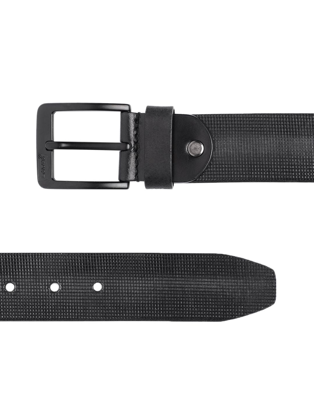Men's Black Textured Belt - c89a7215-1ab8-4b1f-8171-ce3e73e573ca1742192253973-Men-Textured-Leather-Belt-261742192253860-3 View