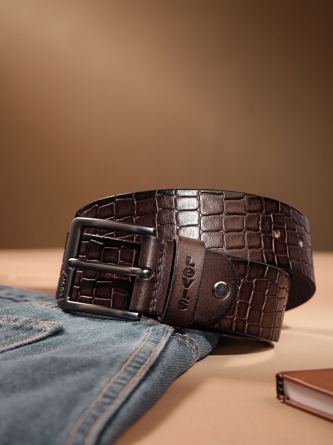 Men's Brown Textured Belt