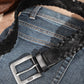 Men's Black Textured Belt - d36ad38e-5bc4-4bbe-8330-4c5a554ee8811744258809167-Levis-Men-Braided-Textured-Leather-Belt-5711744258808857-1 View
