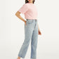 Women's Light Blue Ribcage Cropped Bootcut Fit High Rise Jeans - d4260168fdf4ae379d4294598a5a323d View