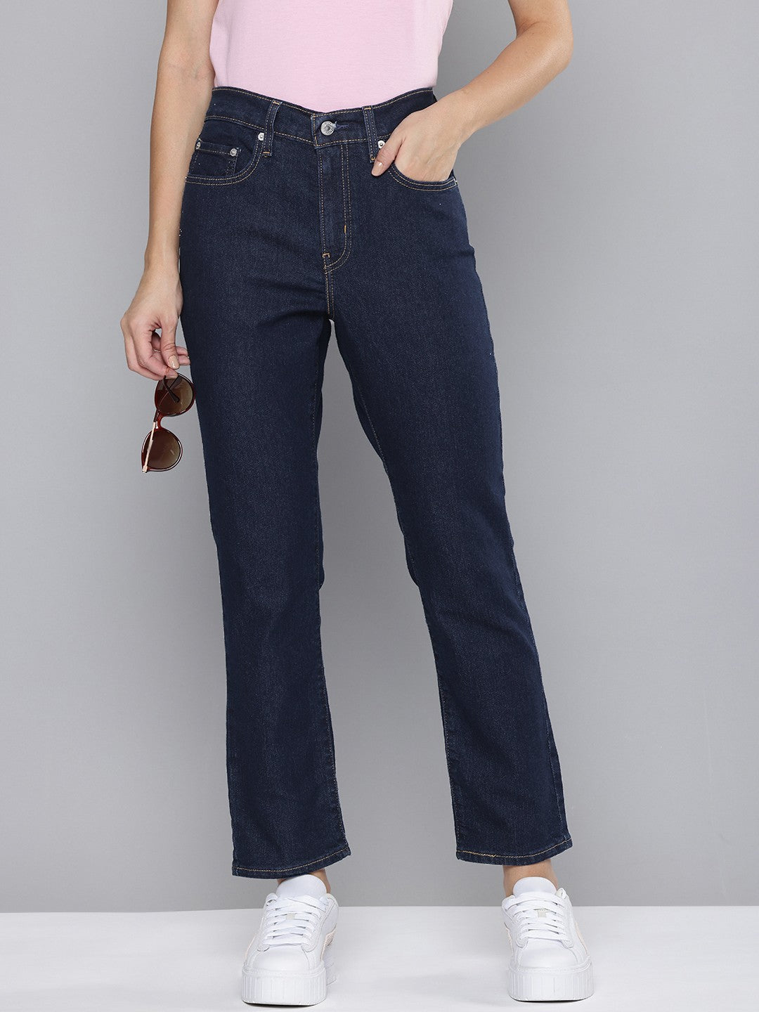 Women's 724 Blue Straight Fit High Rise Jeans - d5f19aec-ff9d-4cfc-bfbf-3d28be0d13251715929764050-Levis-Women-Jeans-4671715929763545-1 View