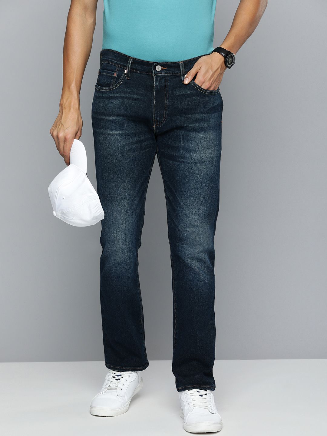 Men's 511 Blue Slim Fit Mid Rise Jeans