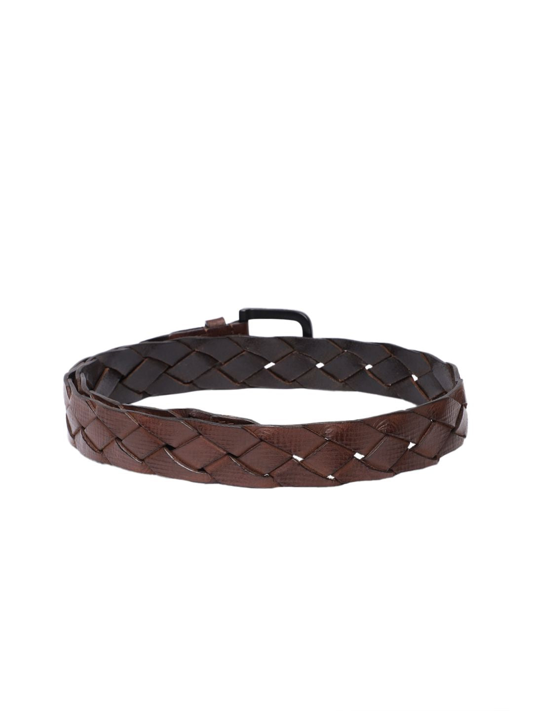 Men's Brown Textured Belt - d7964528-b23a-4d96-a769-cf2233e307cf1742202135955-Men-Braided-Leather-Belt-2521742202135809-2 View