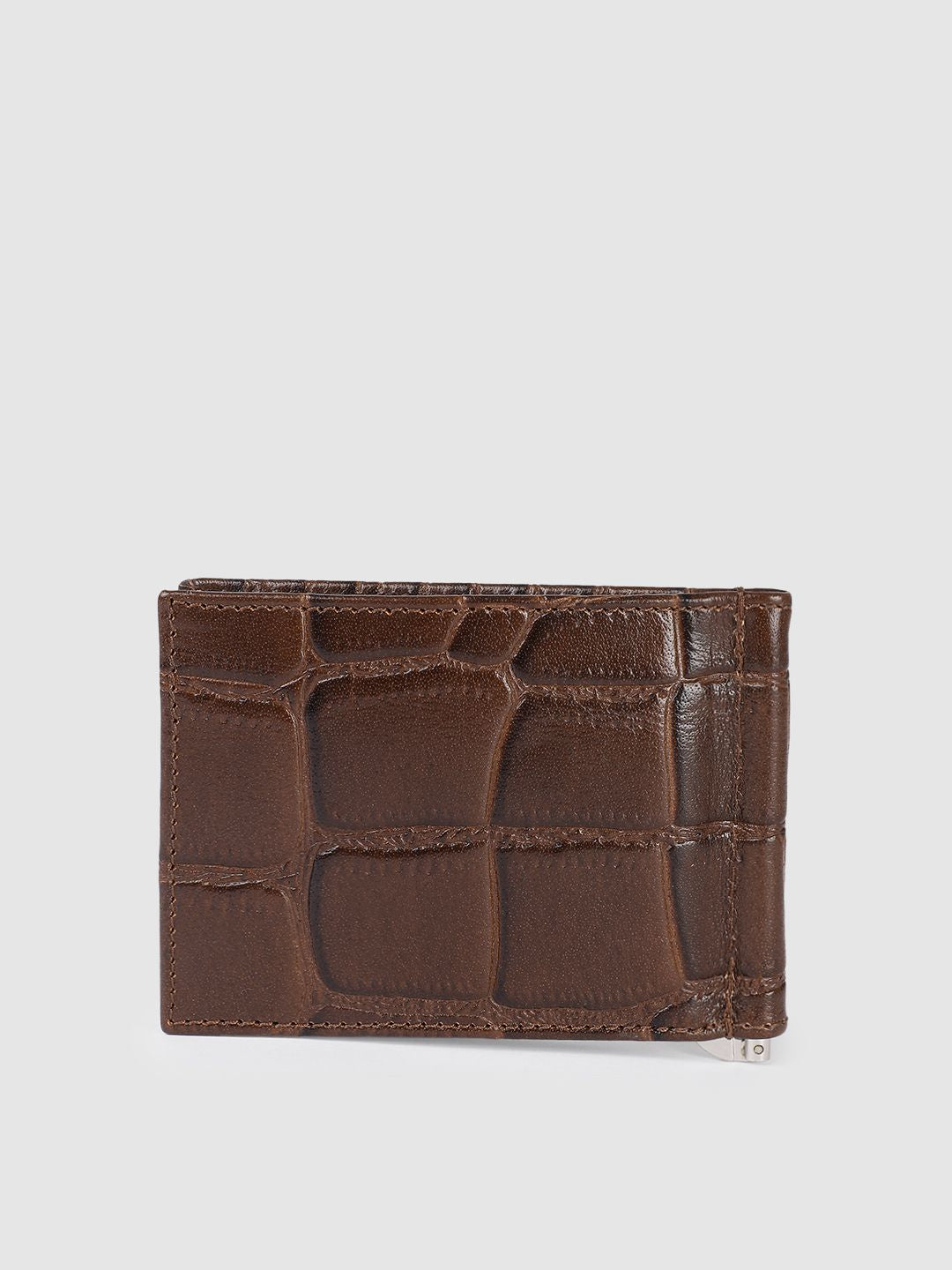 Men's Brown Textured Card Holder - d88035b7-e6dc-4307-87d2-587b02691da61742210066541-Men-Brown--Black-textured-Leather-Cardholder-167174221006608-2 View