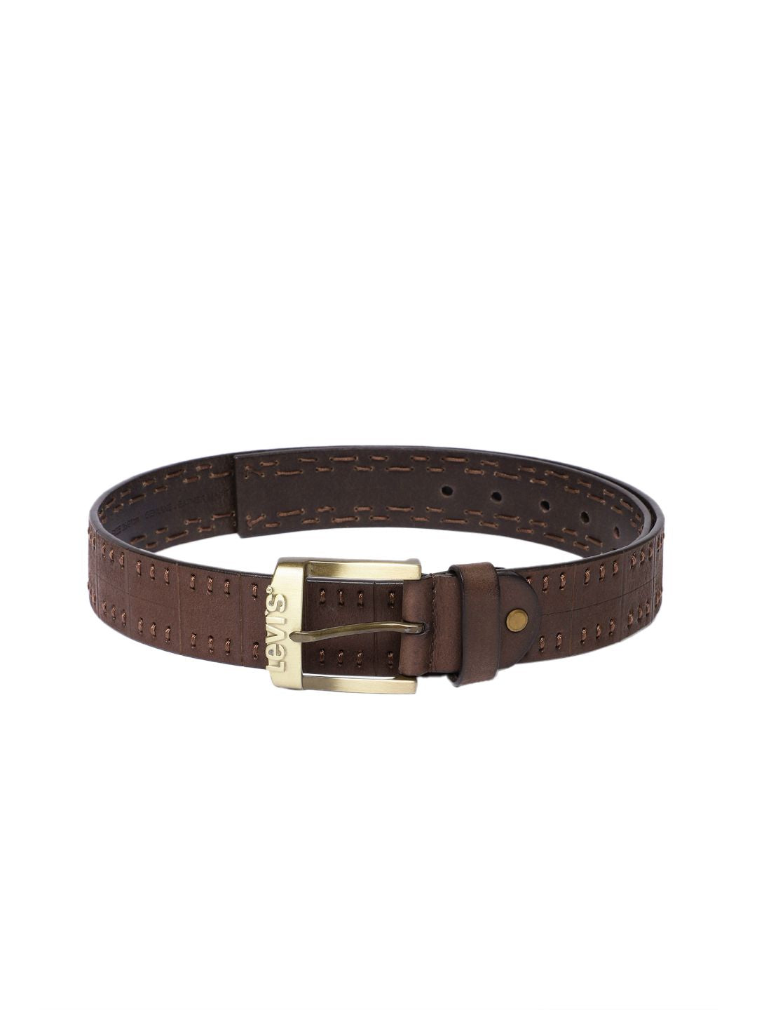 Men's Brown Textured Belt - d9b4237d-daef-4b0c-8eb2-170badacf6821742192306848-Men-Textured-Leather-Belt-5541742192306657-1 View