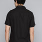 Men's Solid Black Spread Collar Shirt - 7537d69a575144b587cd7985673548b6 View