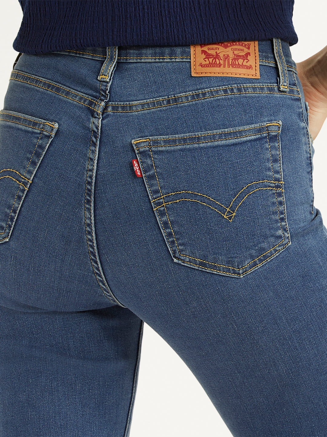 Women's 724 Blue Straight Fit High Rise Jeans - dc3f18a9532606580c0b0e4035a85a1a View