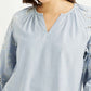 Women's Embroidered Light-Blue Round Neck Top - ddd9d767e296f8c4aab118581a66b620 View