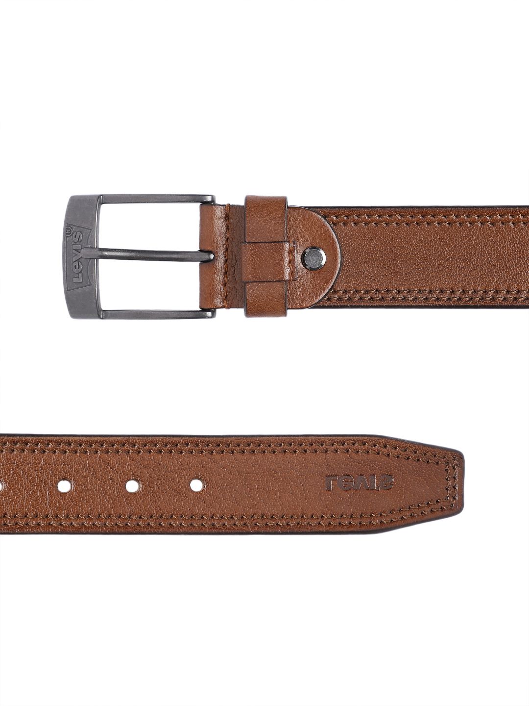 Men's Tan Solid Belt - df49c0ac-9e1b-4d0b-9498-69e1cf7e62171742202077874-Men-Solid-Leather-Belt-3231742202077748-3 View