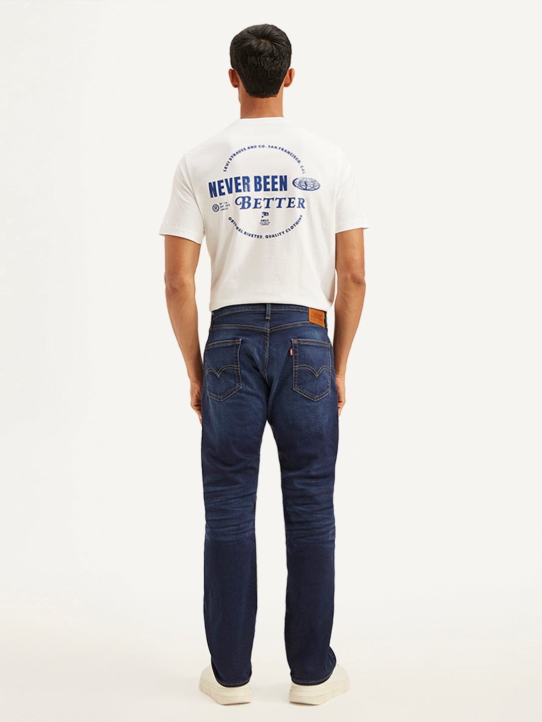 Men's 505 Navy Blue Straight Fit Mid Rise Jeans - 000cc9a3-8767-487f-b3f2-060756fab11b View