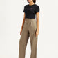 Women's High Rise Taupe Loose Fit Trousers - 01e6b891-53f7-47b1-8ca8-4f4ab779cb28 View
