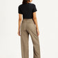 Women's High Rise Taupe Loose Fit Trousers - 038a08a0-3ff3-40cc-af70-edc676b13a8b View