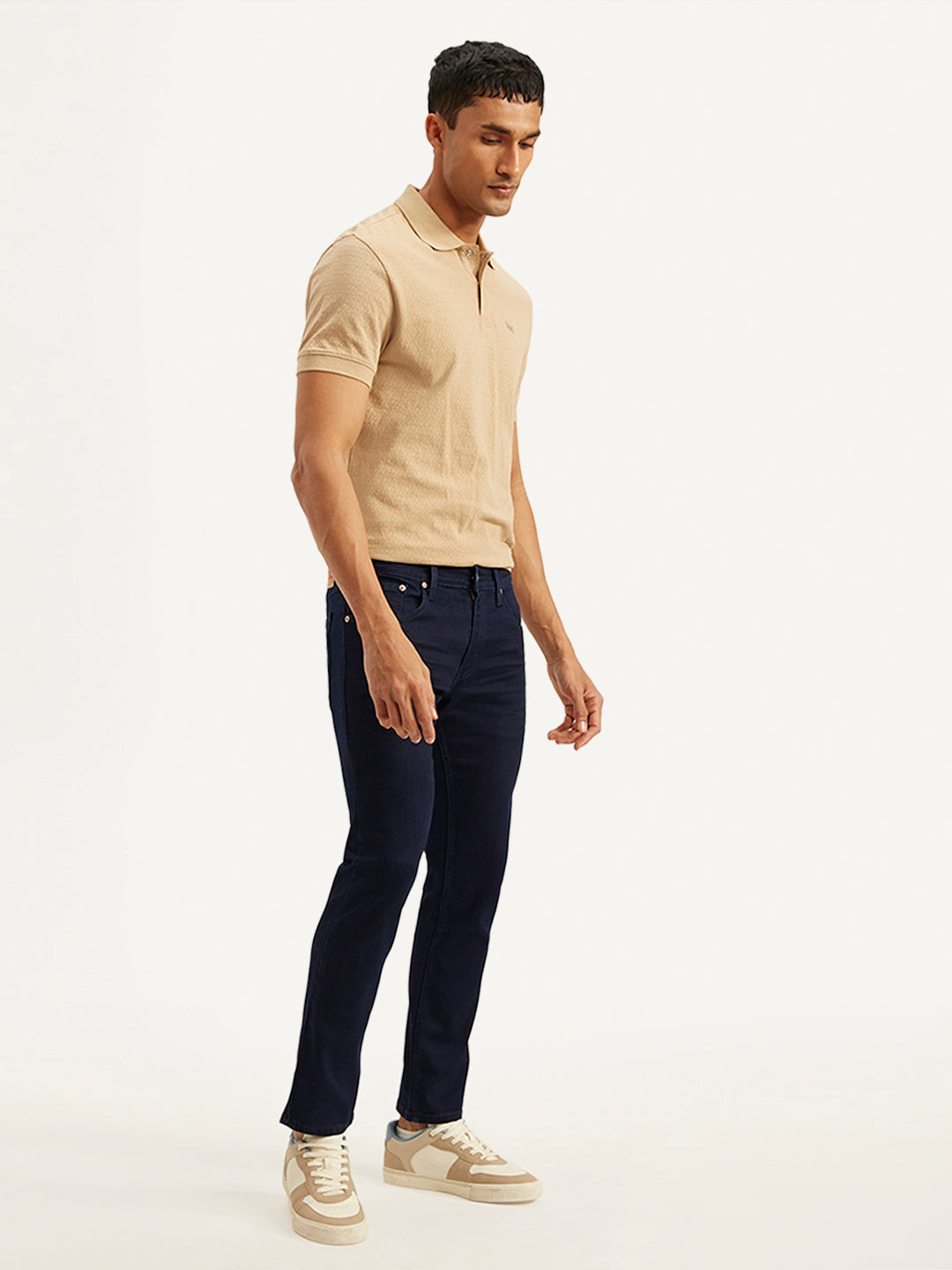 Men's 65504 Dark Blue Skinny Fit Mid Rise Jeans - 05387f34-f9e2-47e5-a7e7-16d6c9fbd714 View