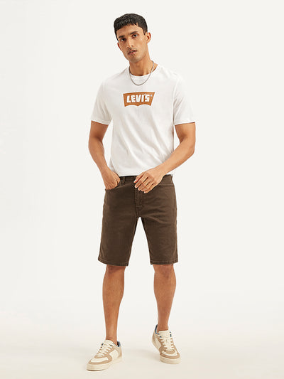 Men's Brown Tapered Shorts