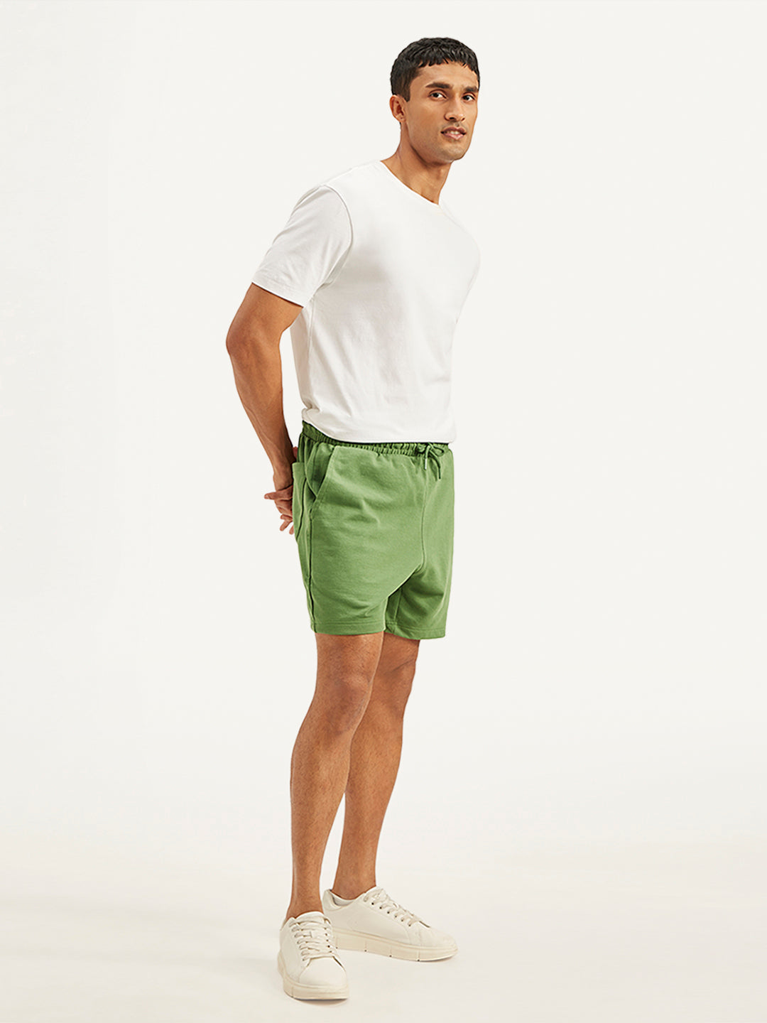 Men's Green Regular Fit Shorts - 12cc8379-0e67-4b20-9271-1248d3e38ce6 View