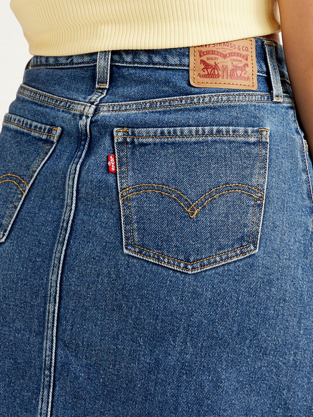 Women's High Rise Blue A-Line Skirt - 1400cf87-7d40-42db-a734-58dc82fc9173 View