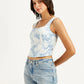 Women's Tie-Dye White Square Neck Corset Top - 186ce574-3aad-4eef-9c63-63201dacd298 View