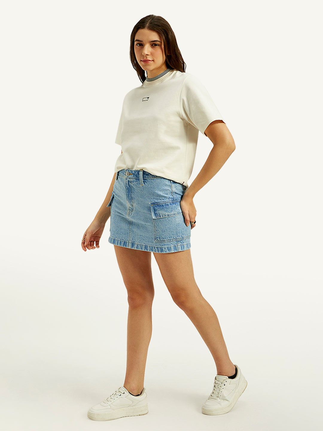 Women's High Rise Blue A-Line Skirt - 18fe4b9b-bd02-40d1-90f9-a0d7d230ed2a View