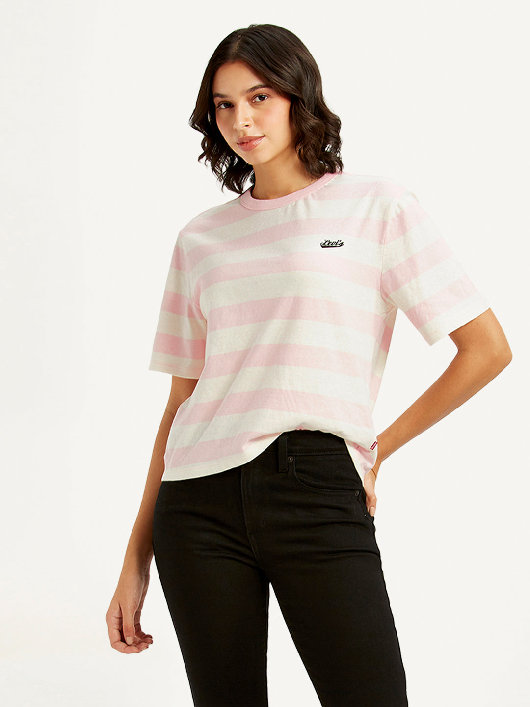 Women's Striped Relaxed Fit T-Shirt - 2745b911-910a-4a60-b9bc-2ba74e162067 View