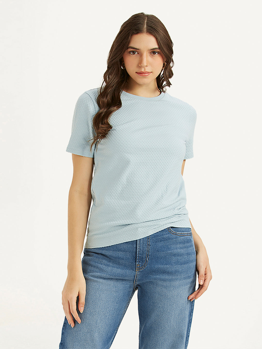 Women's Textured Slim Fit T-Shirt - 2b3fb7ed-5aac-4084-81a1-934e2ad8df95 View