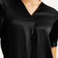 Women's Solid Black V-Neck Top - 2d3e7bdb-84b6-45af-ba88-de0b5eb5fb2a View
