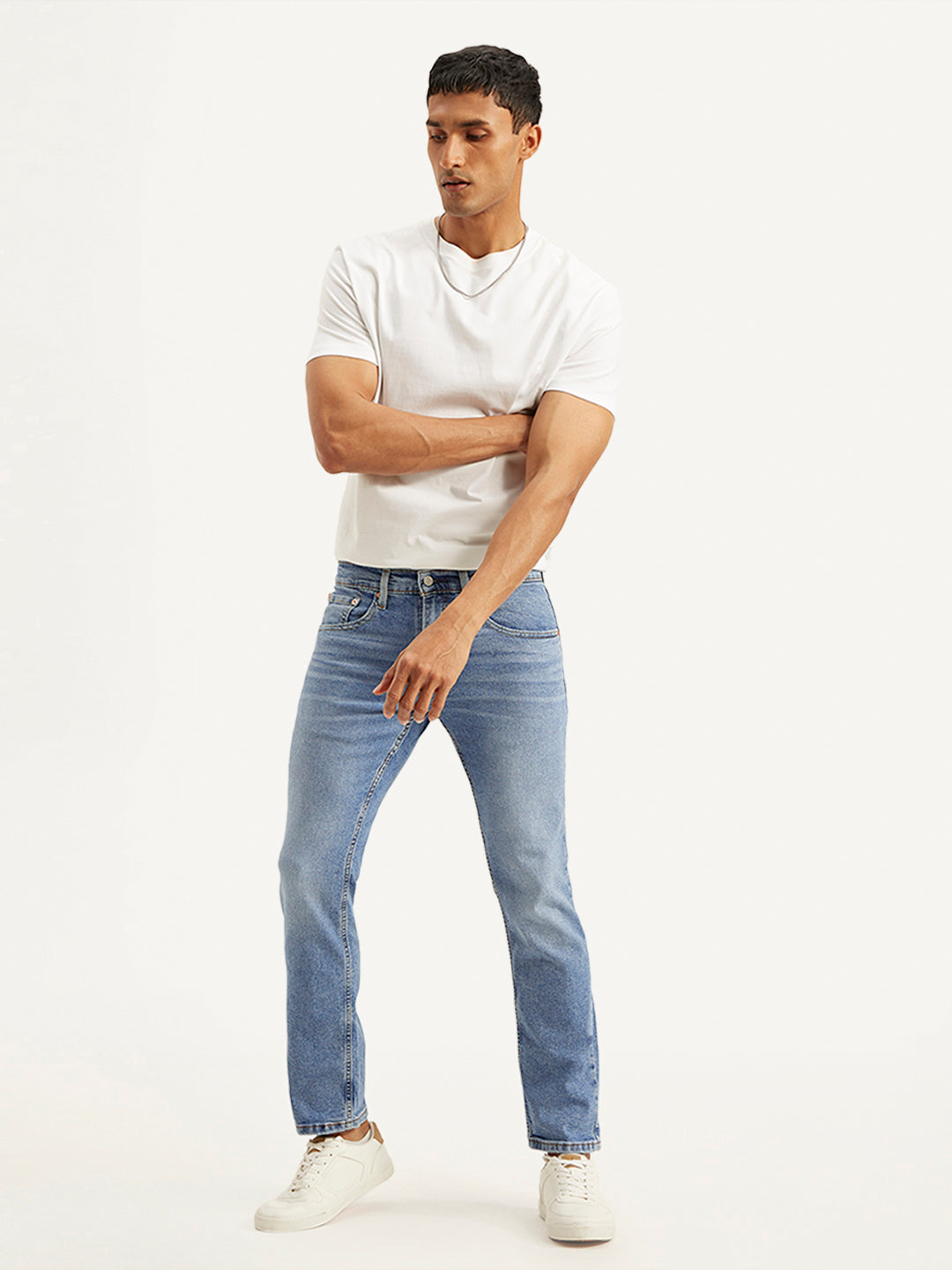 Men's 65504 Light Blue Skinny Fit Mid Rise Jeans