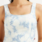 Women's Tie-Dye White Square Neck Corset Top - 3788a1ef-4f12-448f-9059-8fa527e816cb View