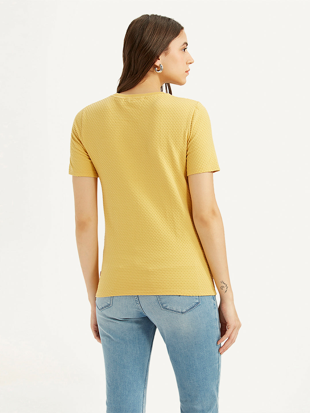 Women's Textured Slim Fit T-Shirt - 3892f974-fb0b-4ebe-a517-218525f84088 View