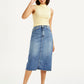 Women's High Rise Blue Straight Fit Skirt - 49e671b2-b7e5-4b98-83cf-58dbc0b36264 View