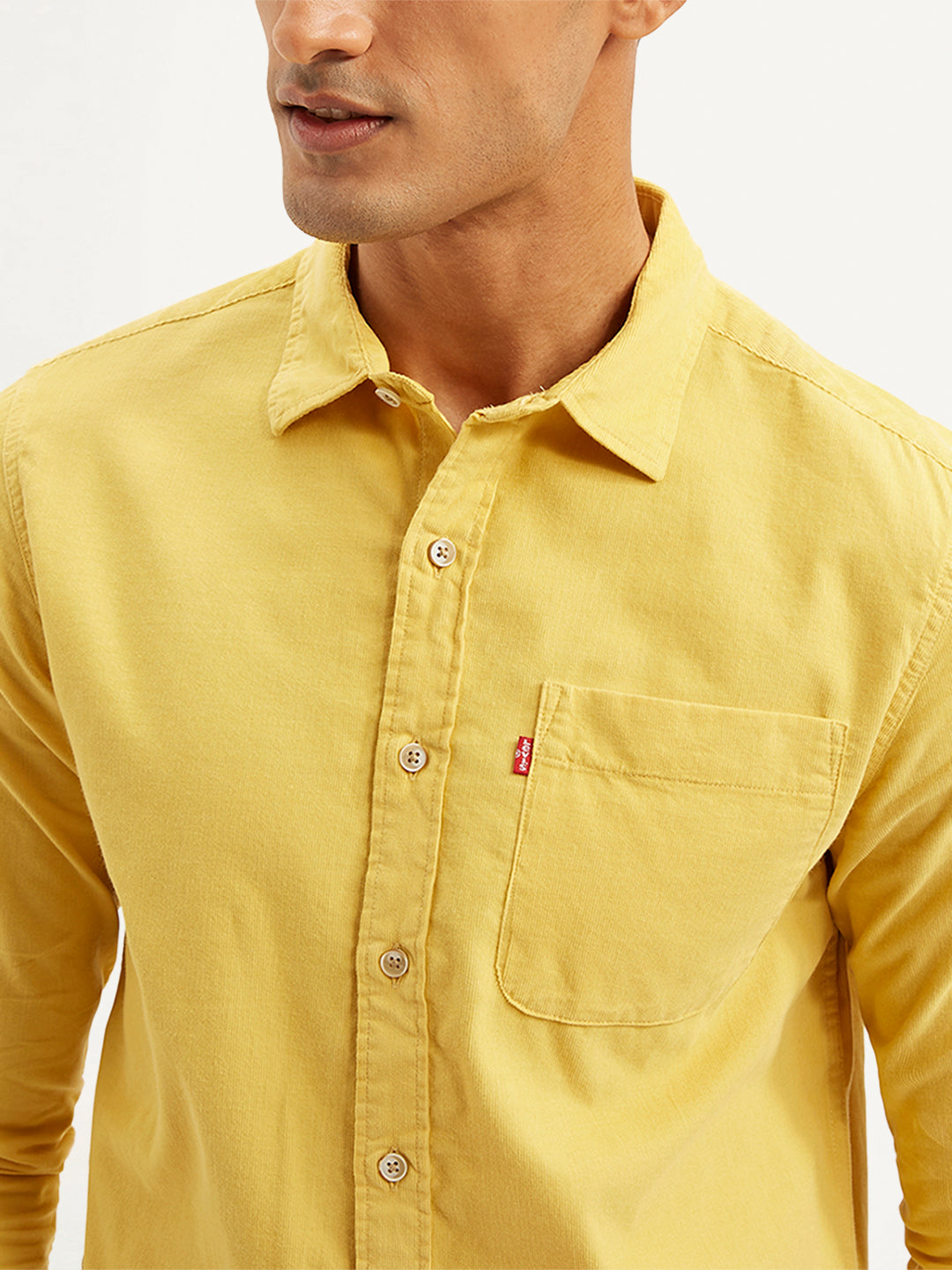 Men's Solid Slim Fit Corduroy Shirt - 4c6dbb6c-9e36-43a7-90f0-9e1fd6a75bc2 View