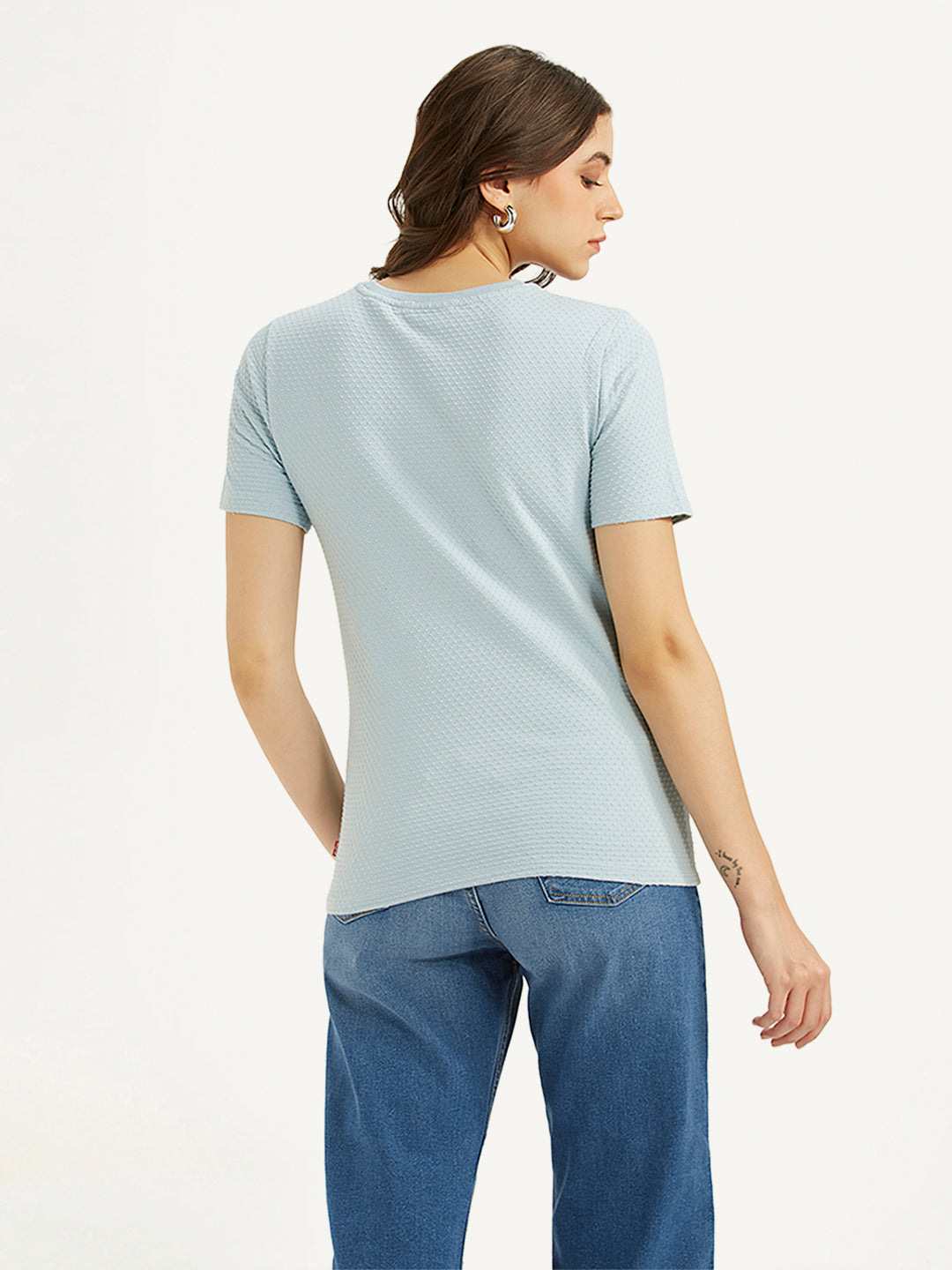 Women's Textured Slim Fit T-Shirt - 4cbf5e84-60d3-4365-aa9e-881f710d831c View