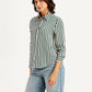 Women's Striped Spread Collar Shirt - 58b50a7c-3f5e-479b-89e5-18a6f7e06777 View