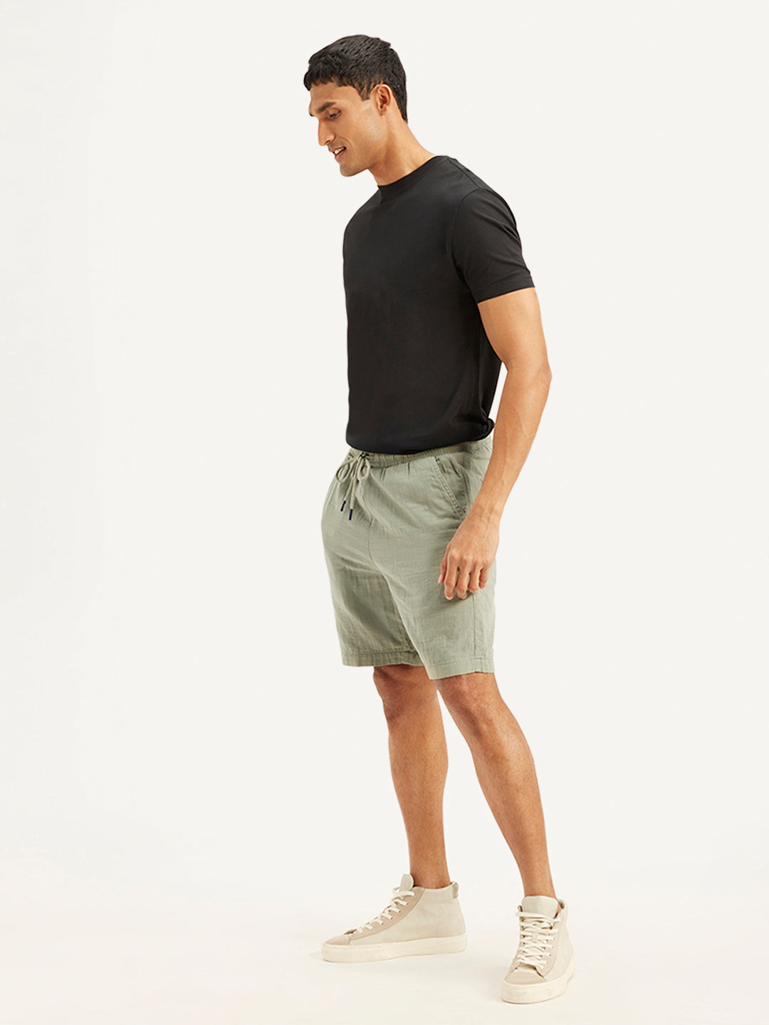 Men's Olive Relaxed Fit Shorts - 5a319b9a-7f3e-4769-8118-bdde1154f72d View