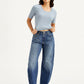Women's Blue Baggy Dad Barrel Fit Mid Rise Jeans - 5c14f6bf-0a20-412b-8c82-ca228a3c2ad2 View