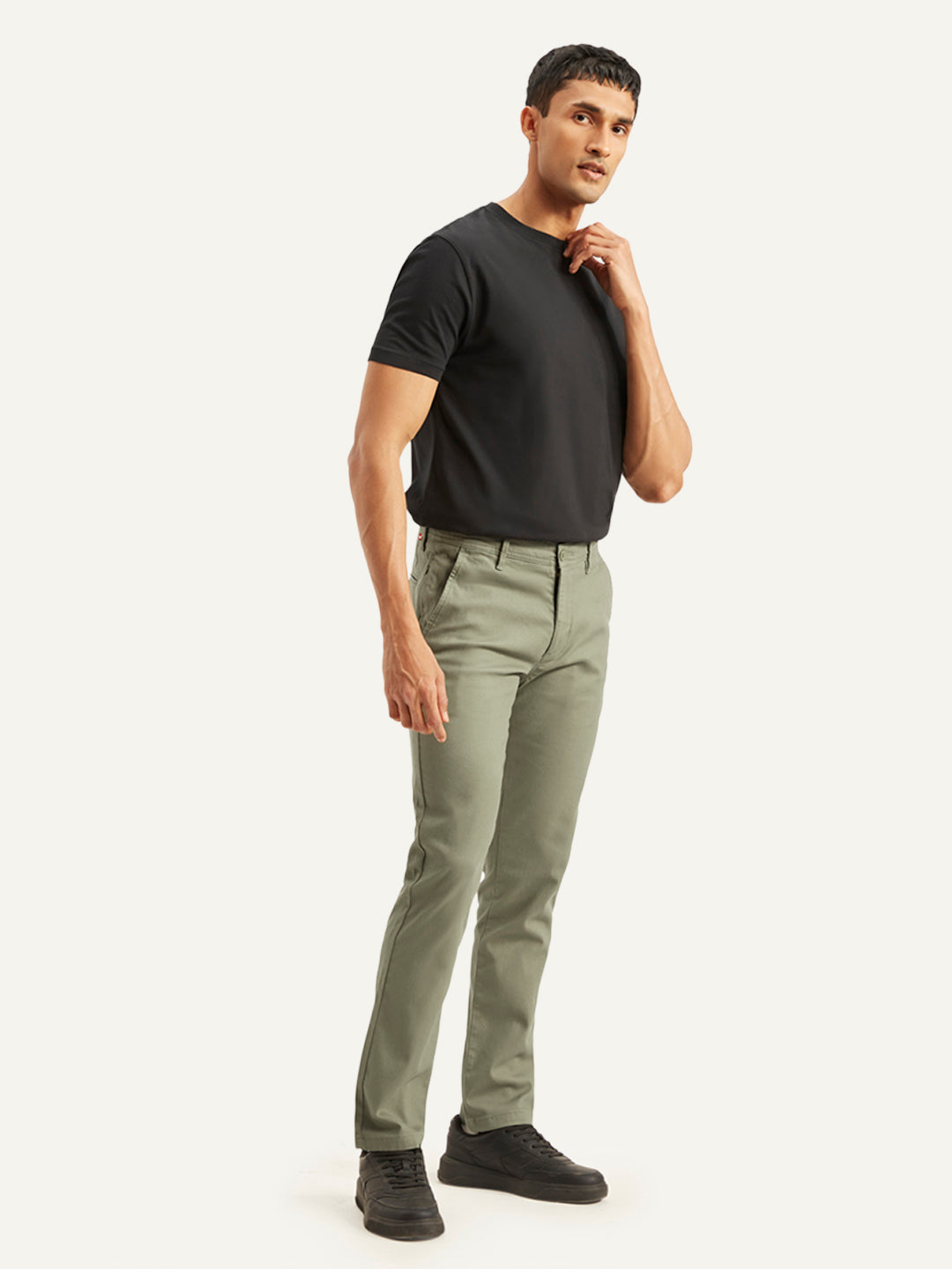 Men's Olive Slim Fit Chinos - 6cc463f6-97bd-4be6-9caf-d5866417c9ce View