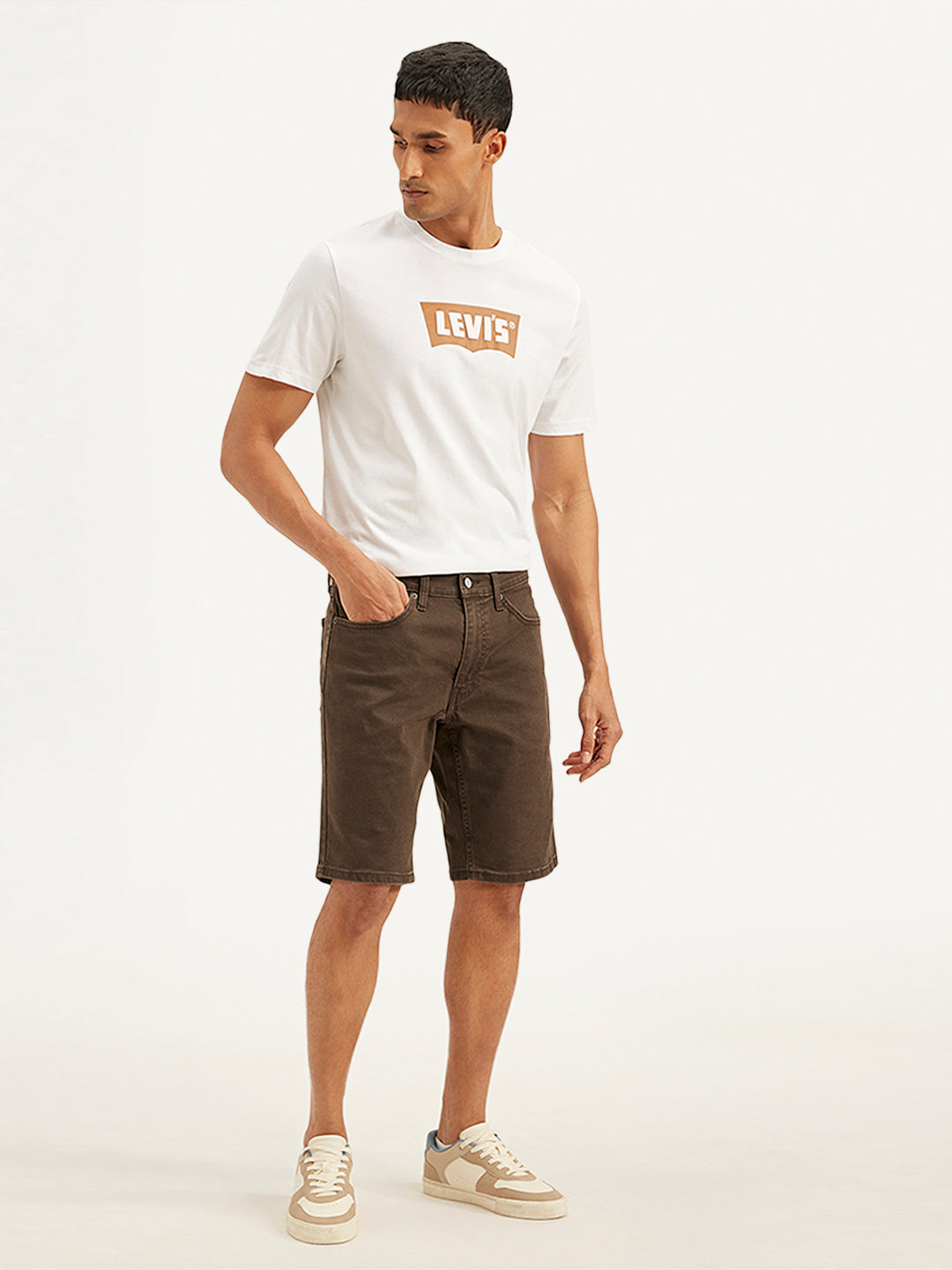 Men's Brown Tapered Shorts - 7737c898-e1ea-4faf-bcbd-841a5b3a8a32 View