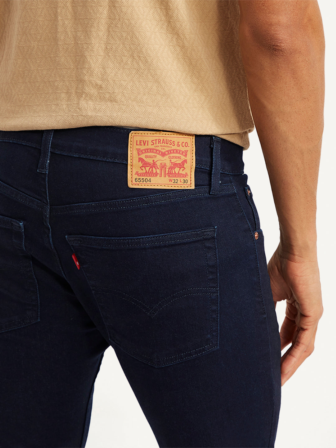 Men's 65504 Dark Blue Skinny Fit Mid Rise Jeans - 78154c8b-14df-4754-9b8c-d1f976456db1 View