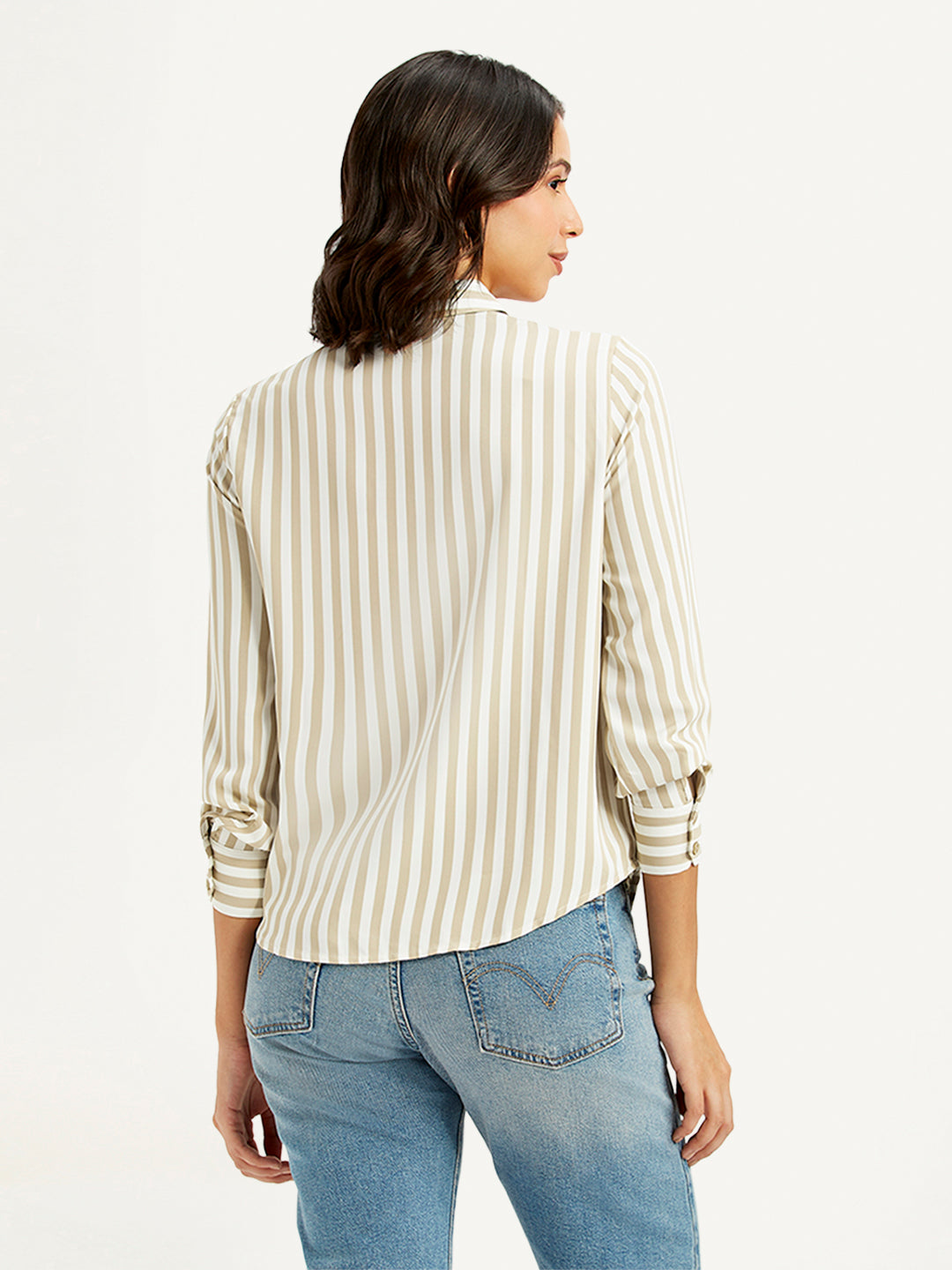Women's Striped Spread Collar Shirt - 79343517-c7a4-47a4-8e1c-c559a1bac373 View