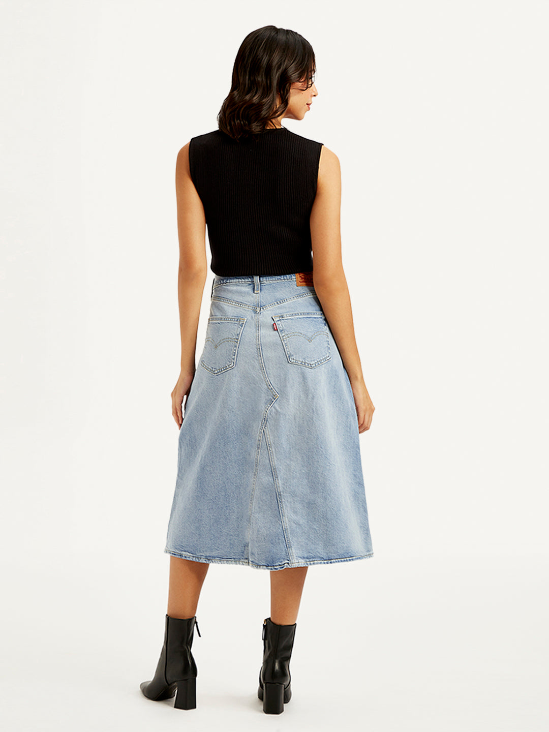 Women's High Rise Blue A-Line Skirt - 96d5cb35-7a20-4820-96fa-4bdd49d13e3d View