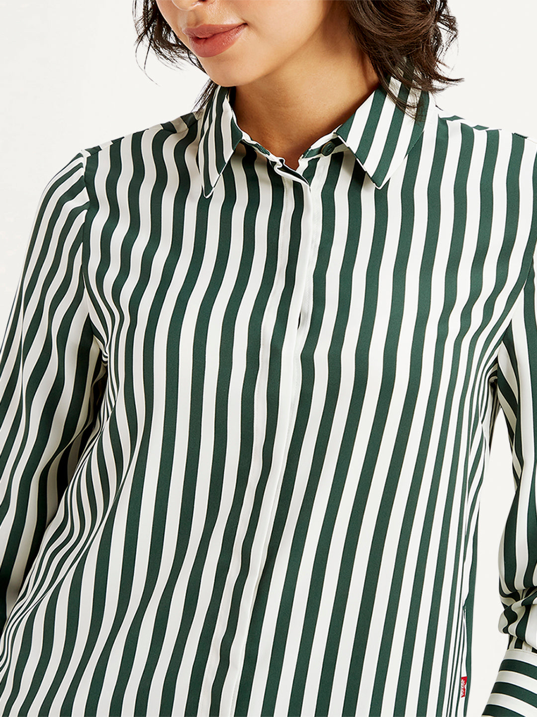 Women's Striped Spread Collar Shirt - a93e6410-4c13-408b-aa55-944239a60904 View