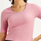 Women's Textured Pink Scoop Neck Top - ab02a980-8f2d-4577-8dd3-f353ab4e8372 View