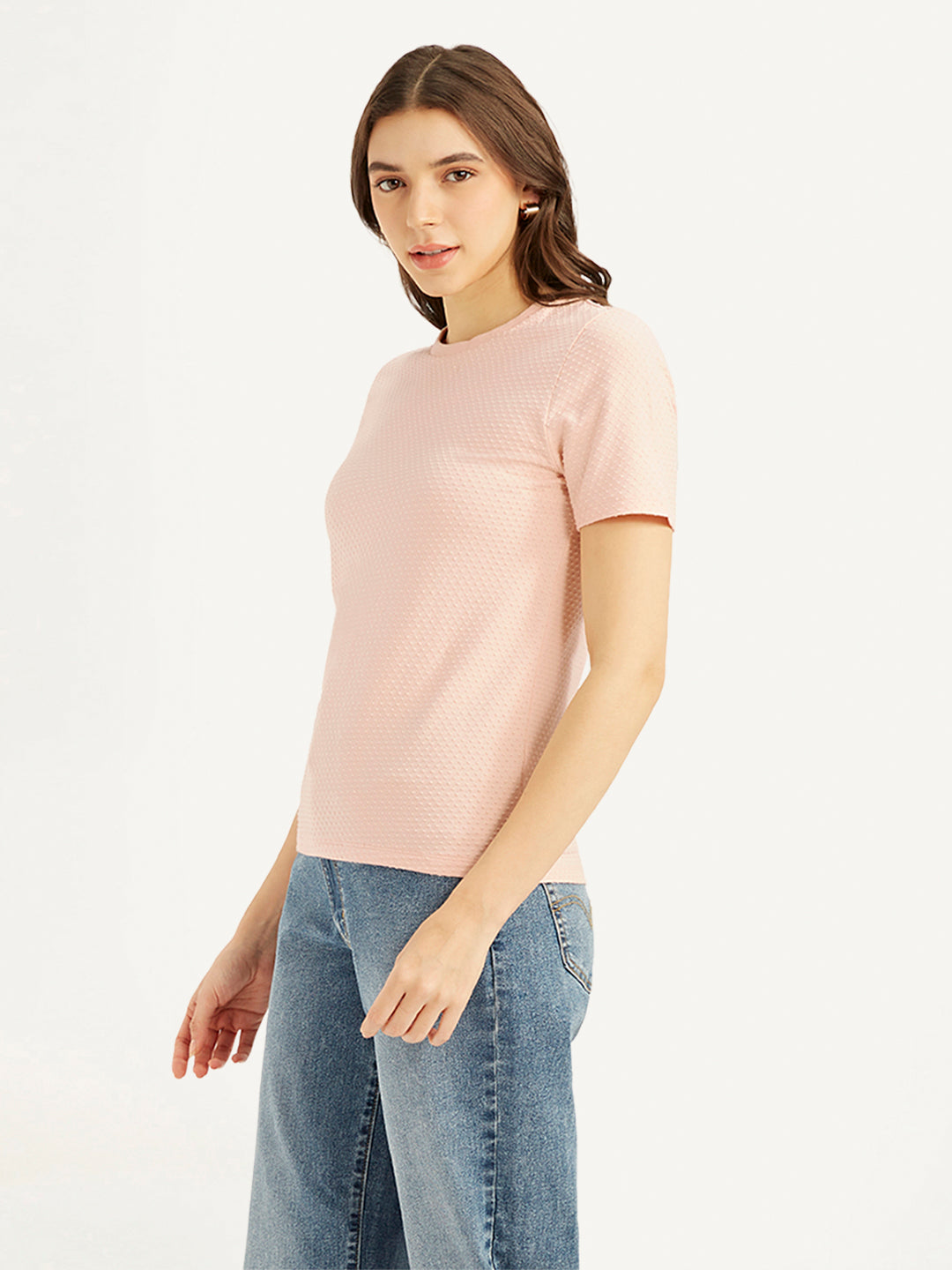 Women's Textured Slim Fit T-Shirt - ad76afc1-0d9c-4aec-8515-62bde860bf19 View