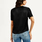 Women's Solid Black V-Neck Top - b50d299b-bb05-4032-b086-e36f7d7e43eb View