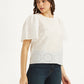 Women's Embroidered White Round Neck Top - b7e4f289-b40d-4de7-922f-d23e5b841412 View