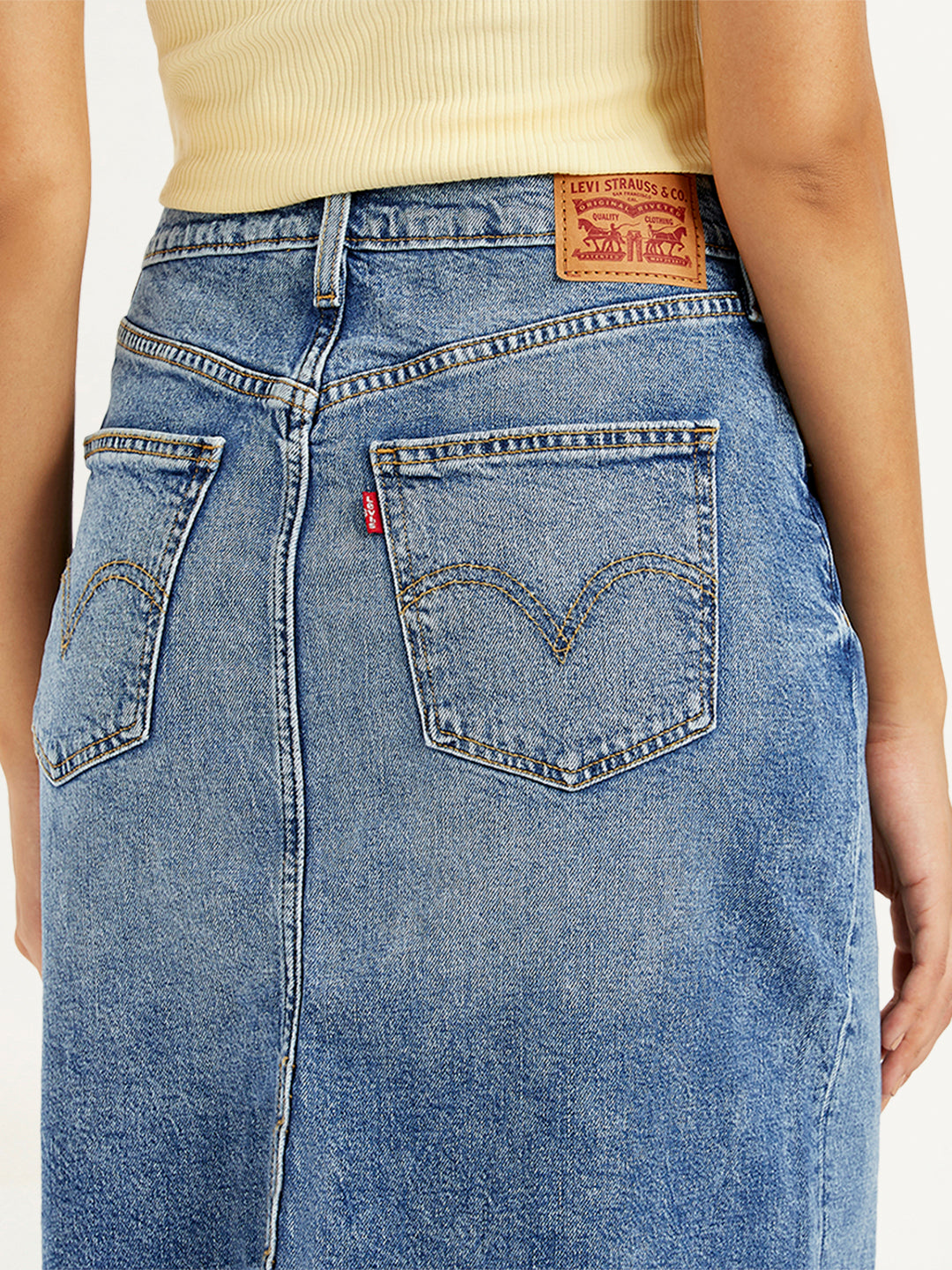 Women's High Rise Blue Straight Fit Skirt – Levis India Store